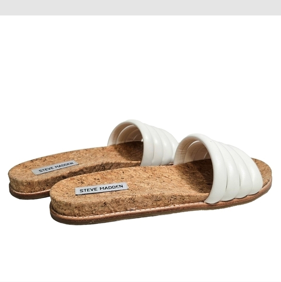 Steve Madden Women's Simple Minimal Neutral White Drips Sandals - Size 9.5 - Picture 5 of 10